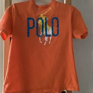 Polo by Ralph Lauren Kids Orange and Blue Graphic Tee